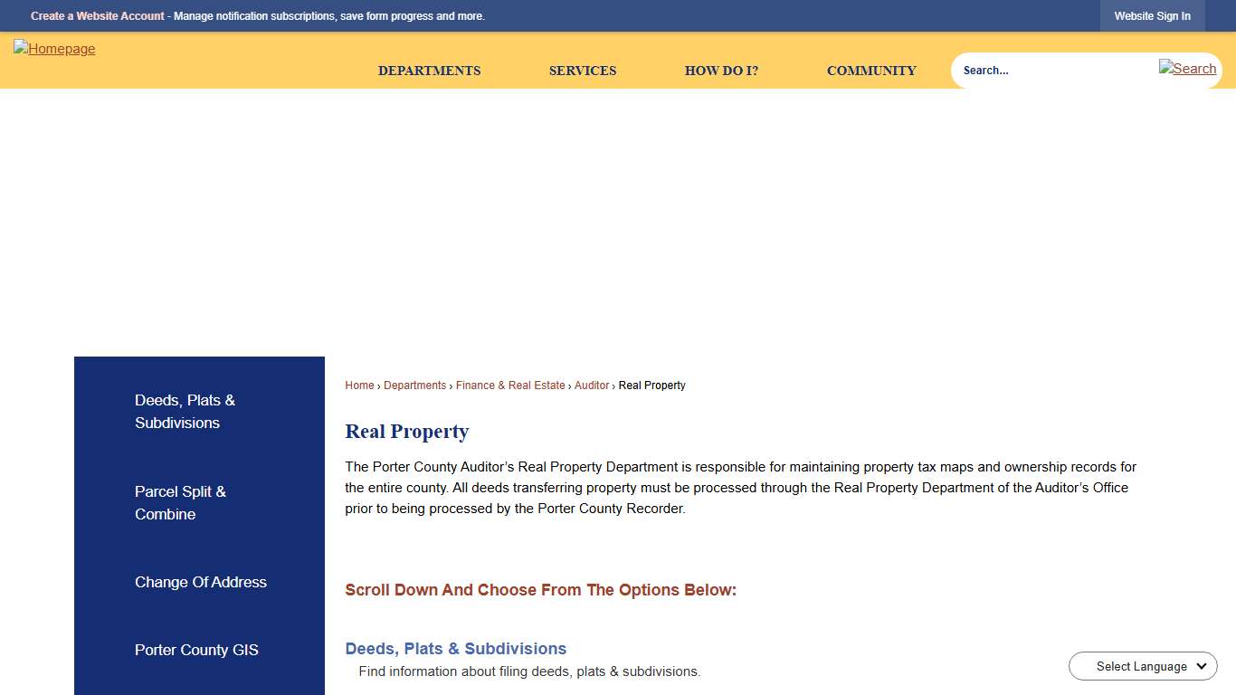 Real Property | Porter County, IN - Official Website