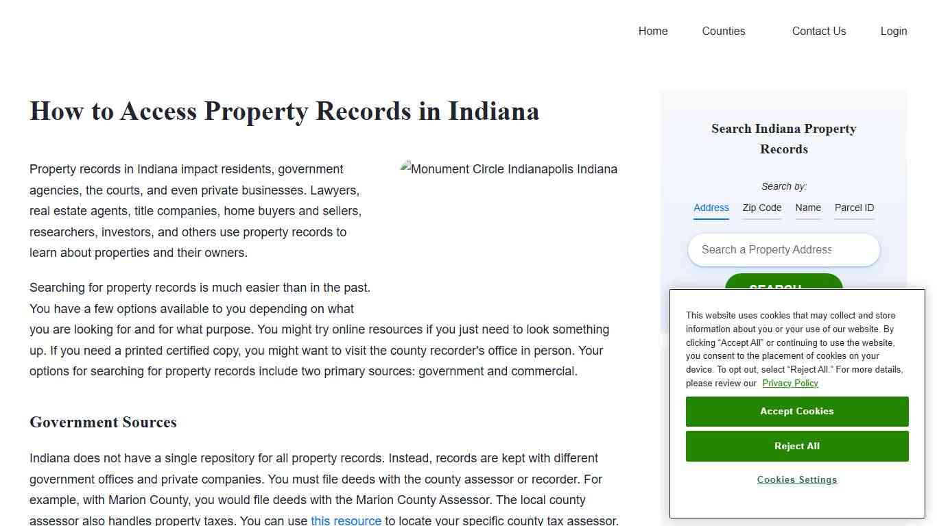 Indiana Property Records Search | Owners, Deeds, Permits