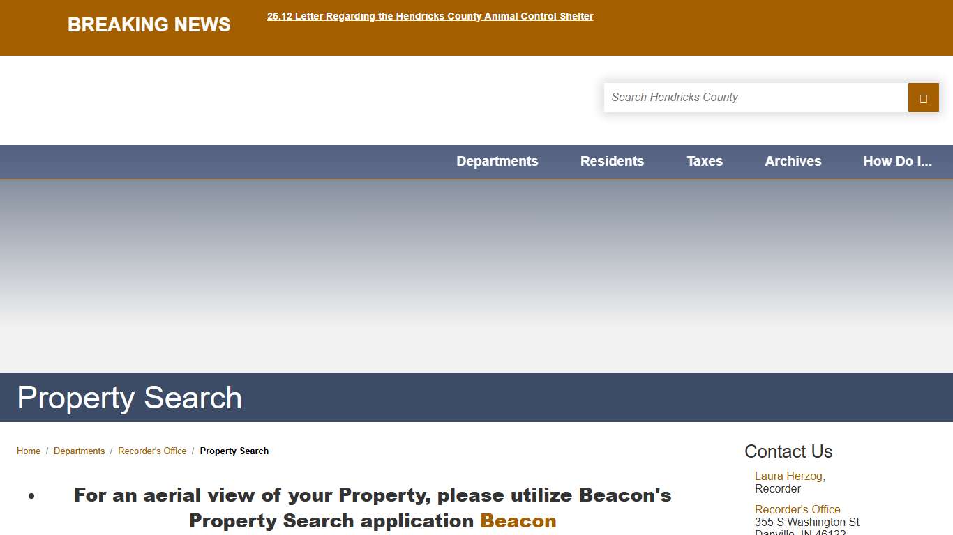 Property Search / Hendricks County, Indiana